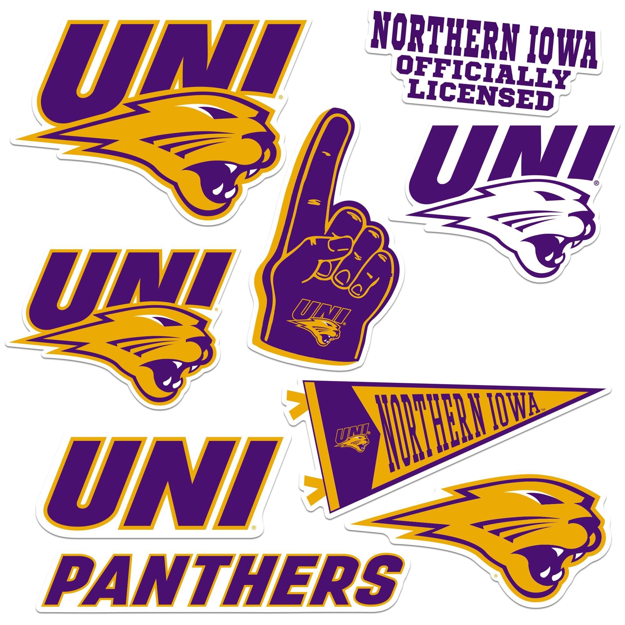 University of Northern Iowa 8 Vinyl Stickers Waterproof Die-Cut Decals Car