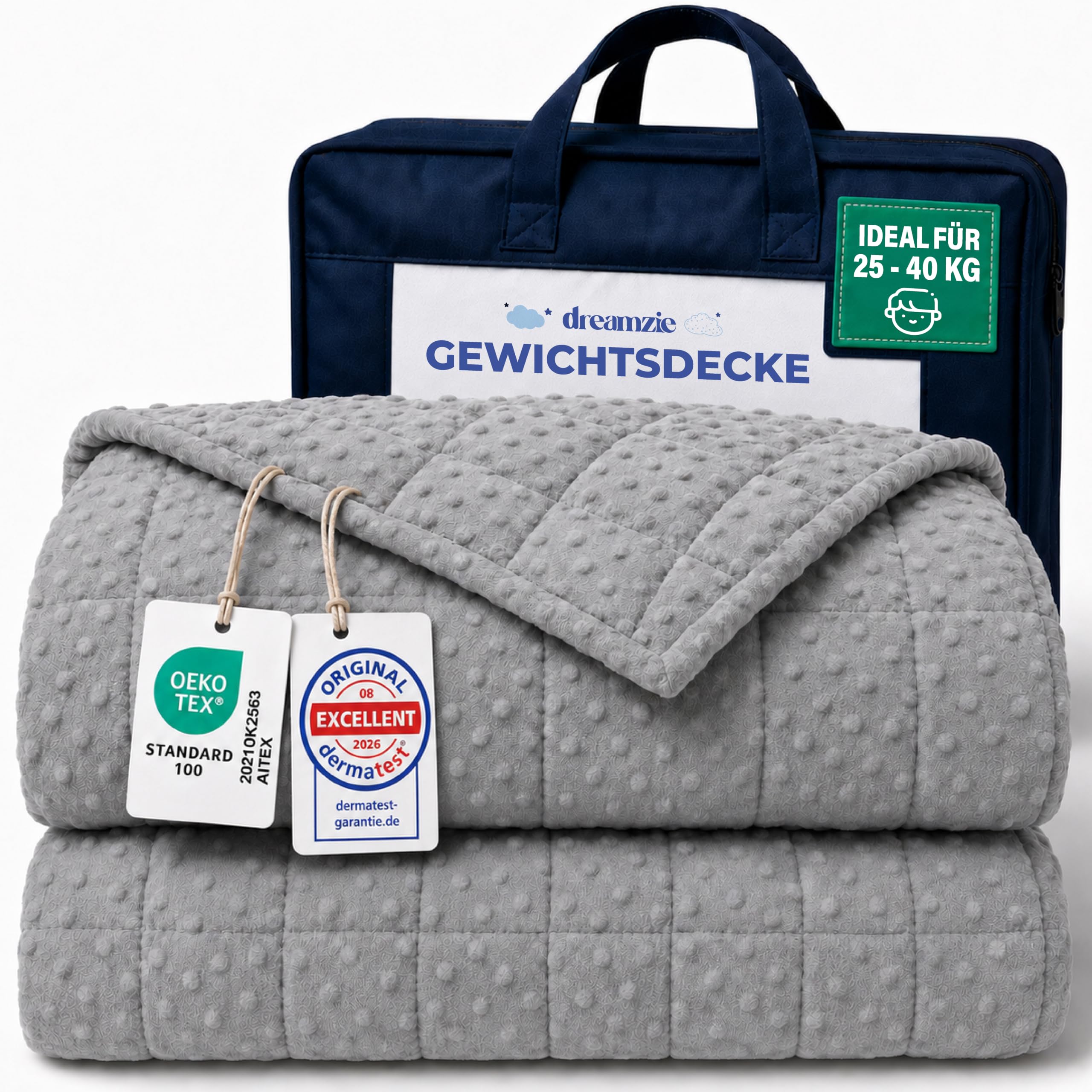 Dreamzie - Gewichtsdecke Kinder 3,2 kg 100x150cm,Weighted Blanket