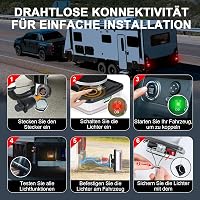 Dinfu vezeték nélküli LED hátsó pótkocsi lámpa szett mágneses talppal 12V 24V 7 pólusú csatlakozó IP67 vízálló autó utánfutóhoz traktorhoz é 4