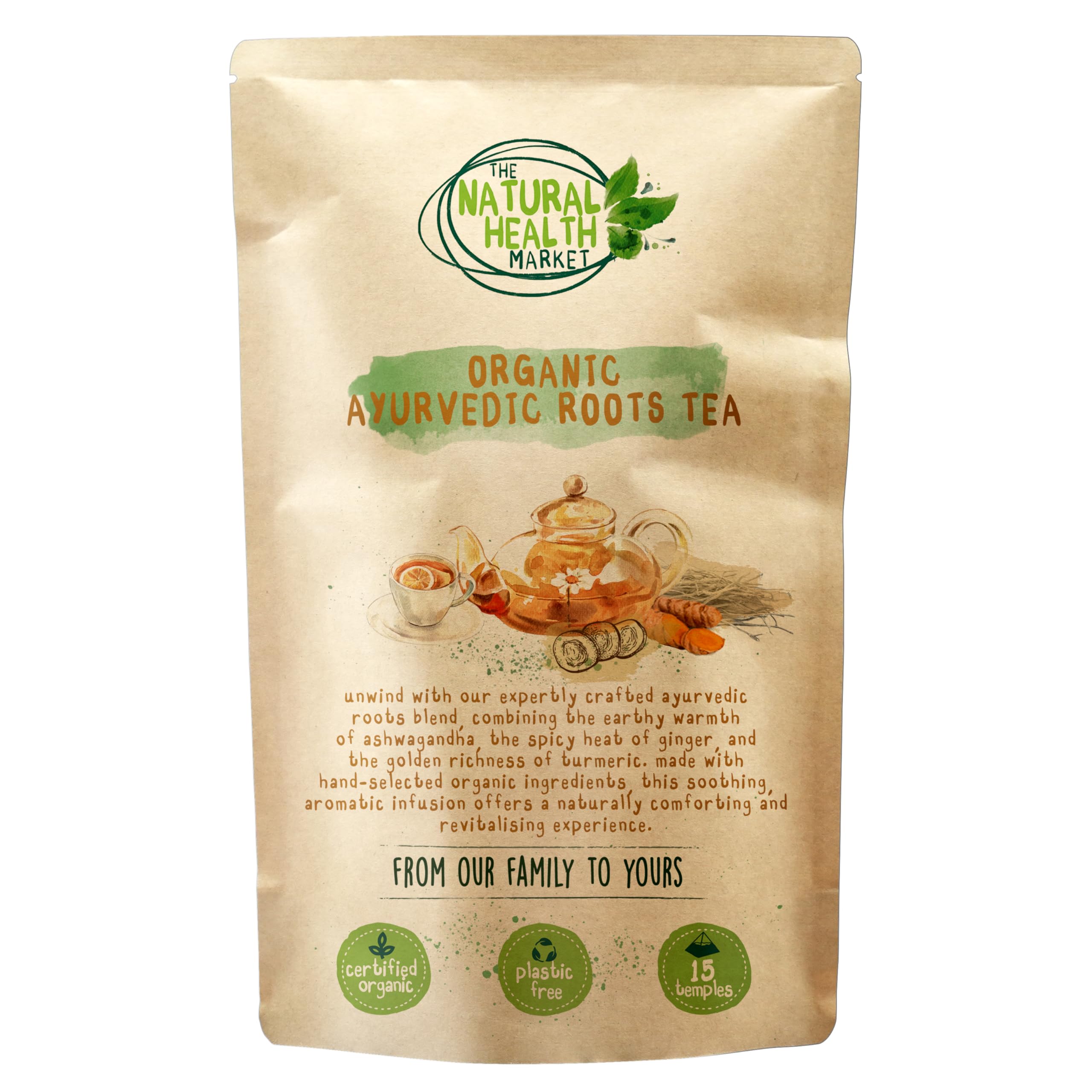 Organic Ginger Tea Bags – Strong Pure Ginger Root Herbal Tea – Plastic-Free & Caffeine-Free – Soil Association Organic – 50 Compostable Tea Bags – The Natural Health Market — view 12