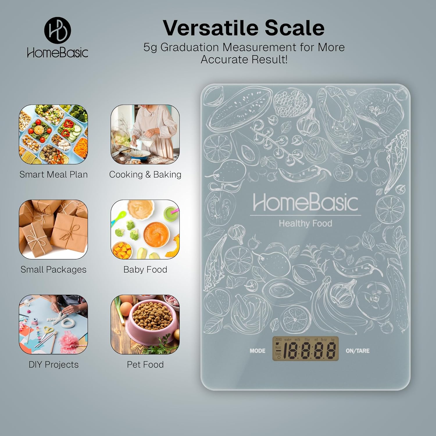 Buy Now Homebasic Digital Kitchen Weighing Scale 1G-5Kg (5 Unit 2 Buy Now Homebasic Digital Kitchen Weighing Scale 1G-5Kg (5 Unit