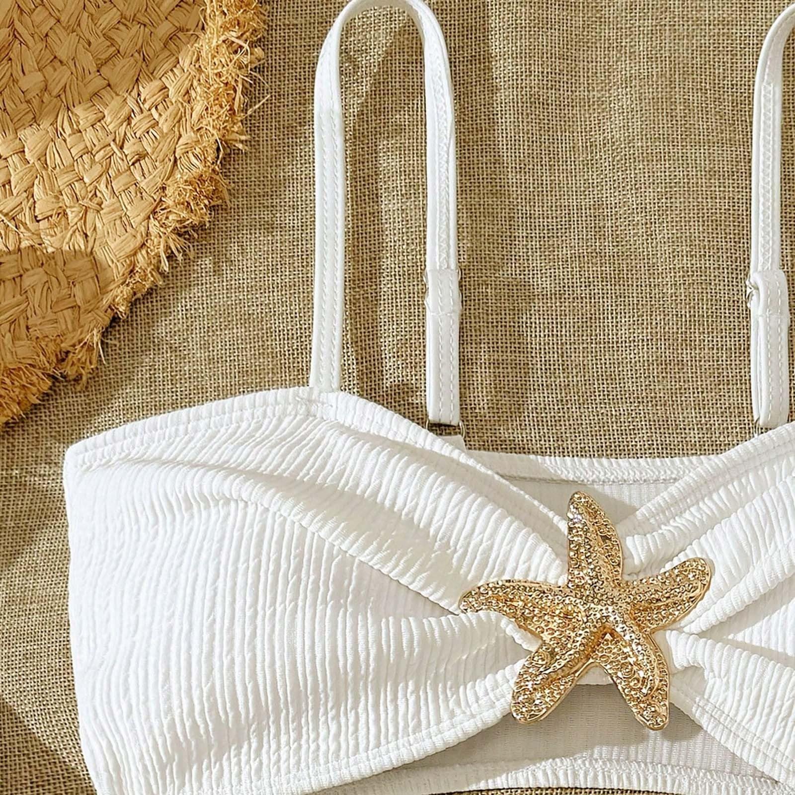 Generico Costume da Bagno da Bambina a 3 Pezzi a Maniche Lunghe con Protezione Anti-Rash con Slip Bikini e Gonna per Sole Piscina e Spiaggia Comodo