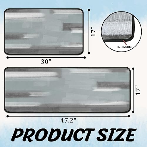 Miniatura 74 de Juego de 2 tapetes de cocina de Navidad, tapete de cocina con respaldo antideslizante, tapete de cocina decorativo lavable para decoración