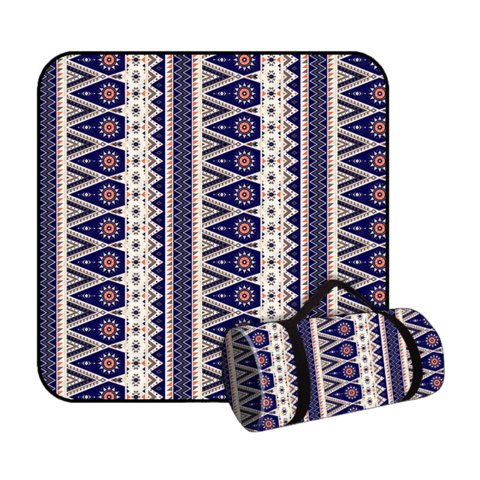 Couverture de Pique Nique Compacte, XXL Nappe Pique Nique Impermeable Couverture de Camping Léger et Portable Tapis de Plage Anti Sable pour Jardin, Parc (Boho Style 2,300x300cm)