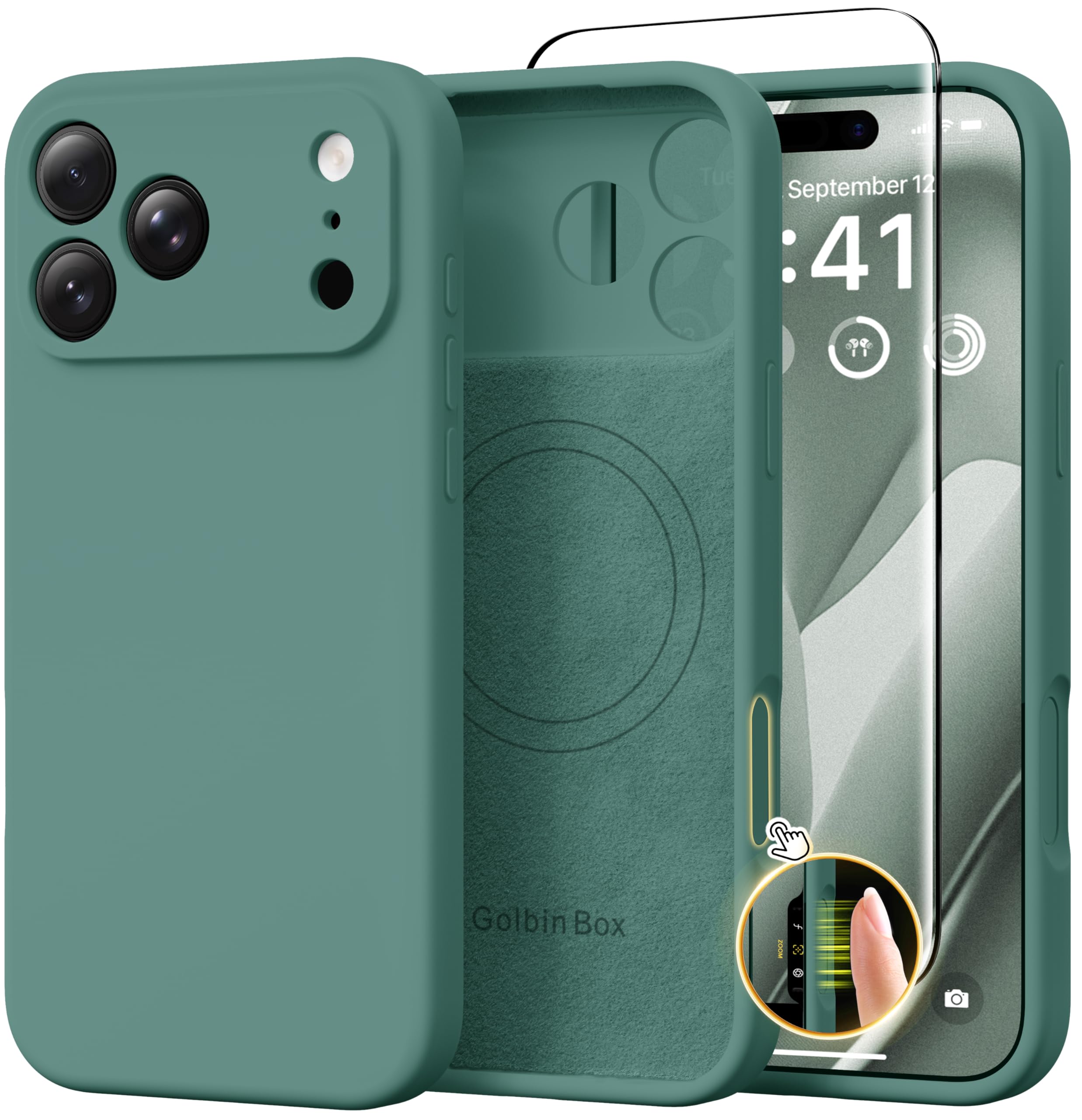 GolbinBox Magnetic for iPhone 18 Pro Max Case/17 Pro Max Case, Pine Green