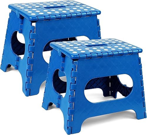Utopia Home Taburete plegable  Paquete de 2 taburetes de pie con altura de 11 pulgadas  Soporta hasta 300 libras  Taburete plegable para cocina,