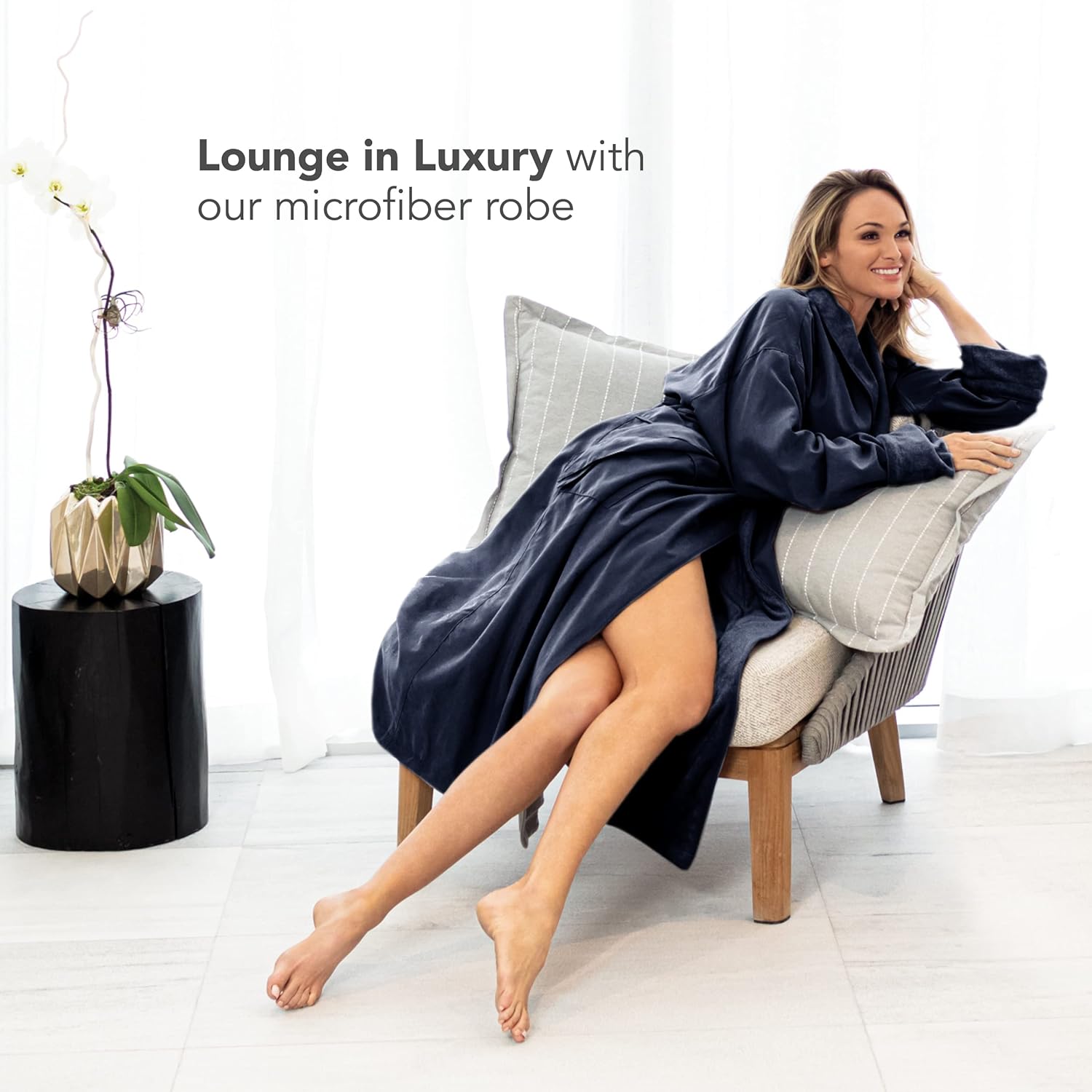 Women's Microfiber Robe by BOCA - Luxury Hotel Bathrobe, Long Spa Robes for Women - Generous Sizing - Image 5