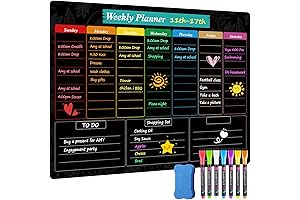 MaxGear Weekly Dry Erase Board for Fridge, 16x12 Inch Chalkboard Weekly Calendar for Kitchen