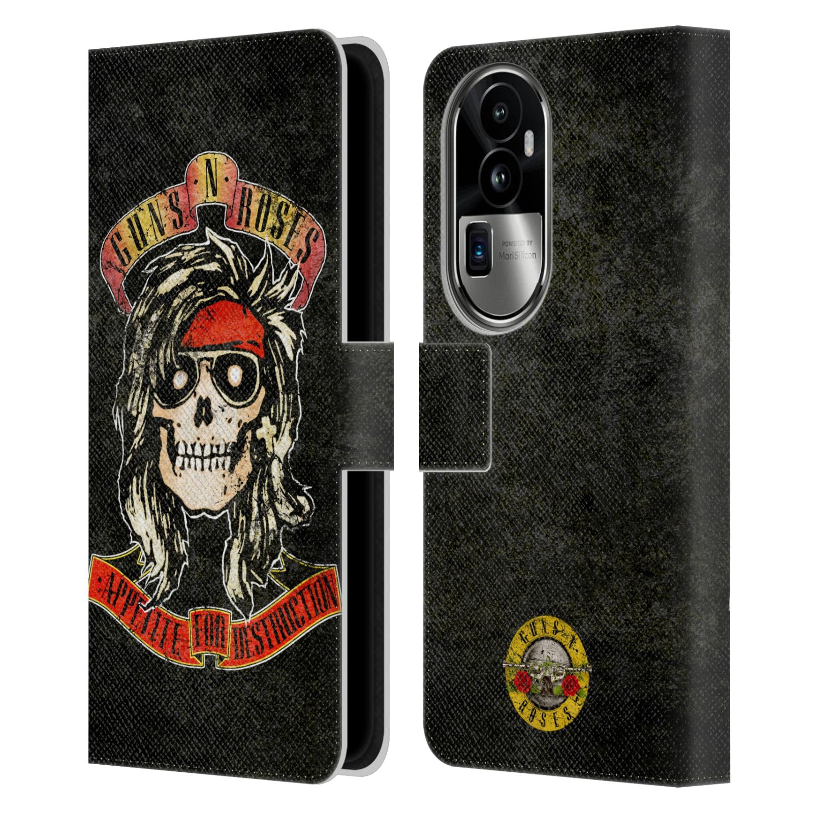 Head Case Designs Officially Licensed Guns N' Roses McKagan Vintage Leather Book Wallet Case Cover Compatible With Oppo Reno10 Pro+