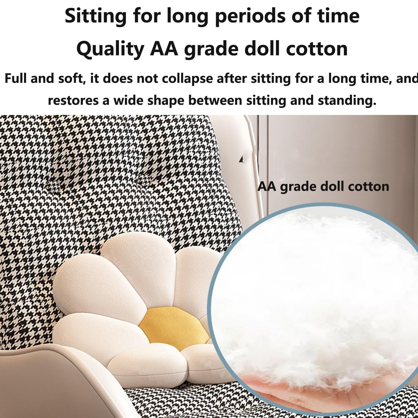 Genérico Elegante Mecedora Blanca con otomana: cómoda Silla Mecedora tapizada para Sala de Estar, con cojín Elevado para una máxima relajación.