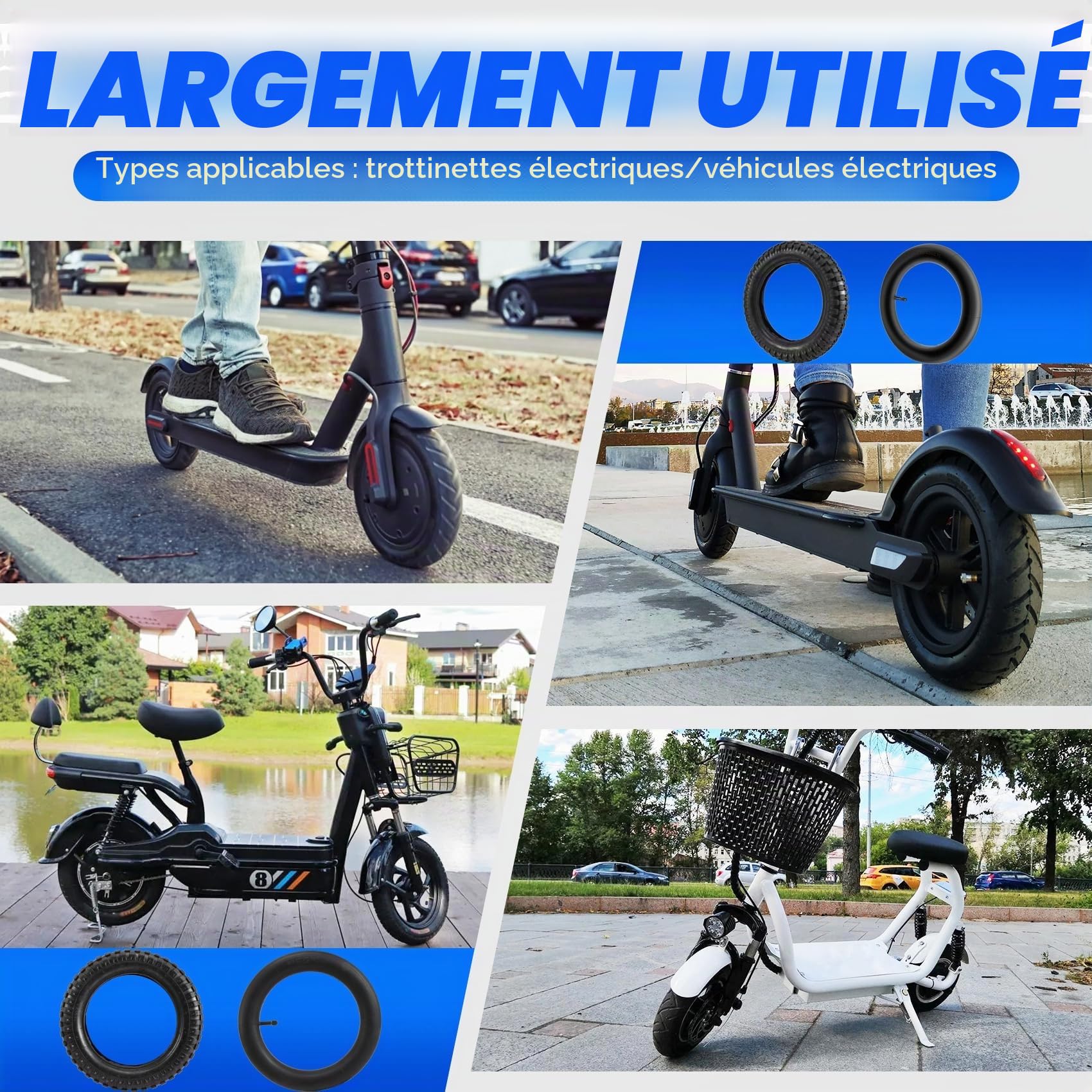 Pneu 12 1/2X2,75 + Chambre à air pour Moto Mini Tout-Terrain de 49Cc MX350 MX400, Pneu de Scooter 12 Pouces - Usure - Pneu