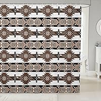 Vista 30 de Cortina de baño azteca de 72 pulgadas de ancho x 72 pulgadas de largo, cortina de ducha étnica tribal con flechas occidentales, juego de cortina