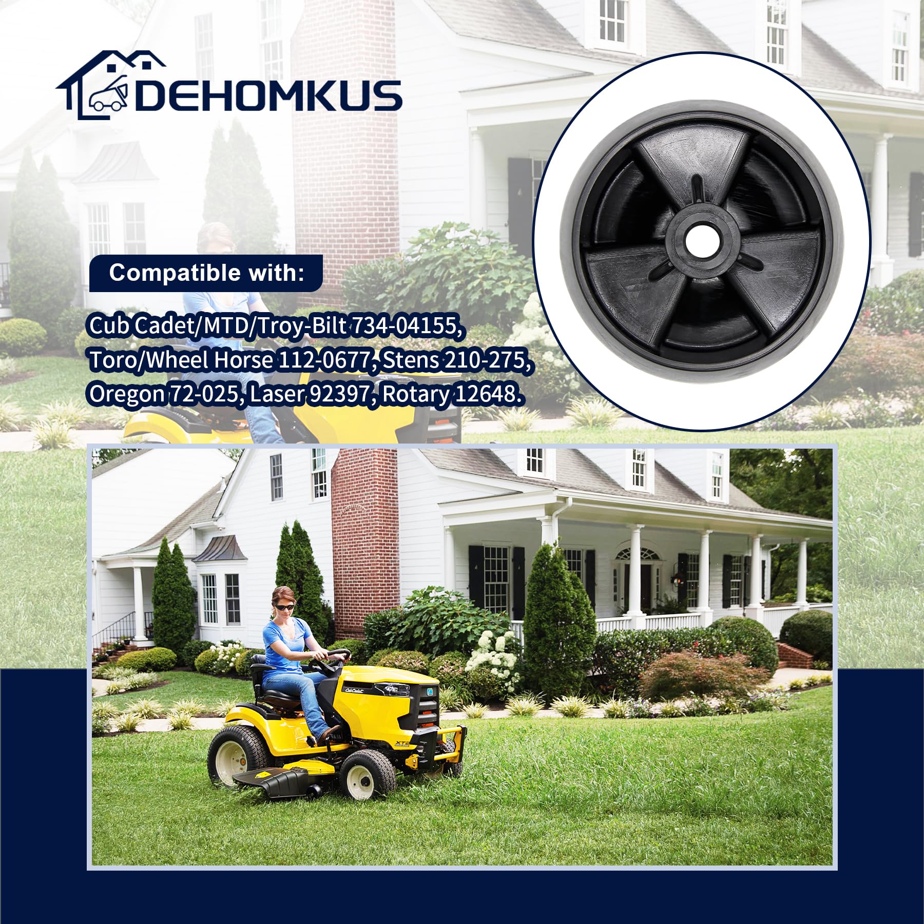 Kit de 2 ruedas de cubierta 734-04155 para MTD Cub Cadet Riding Zero Turn Tractor ZTR ZT1 XT2 RZT LX460 D105 106.7 cm 127.0 cm 137.2 cm Reemplazo de cubierta para Toro 112-0677 72-025 2100