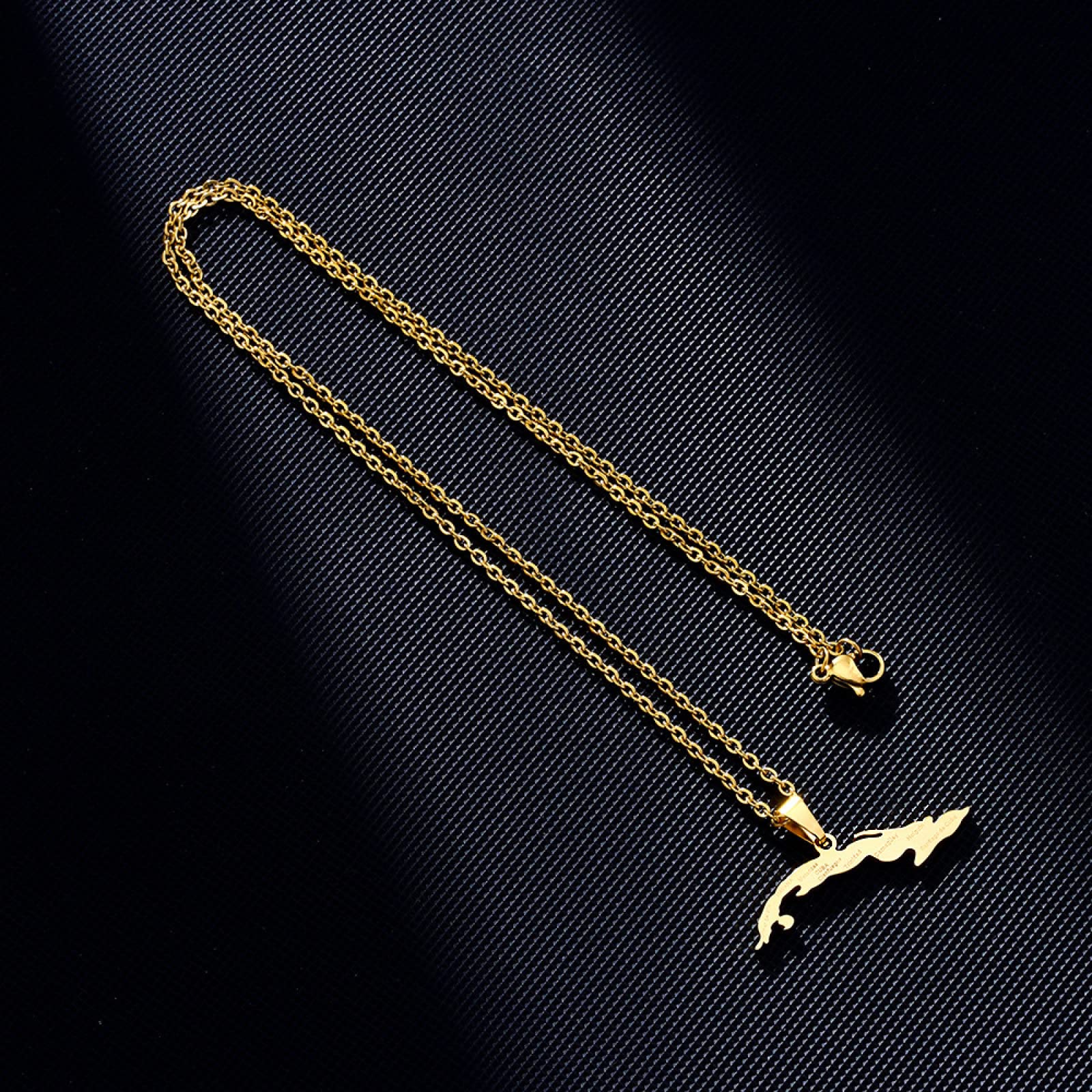 MTCDBD Collana Mappa Cuba per Gioielli Unisex, Ciondolo Mappa