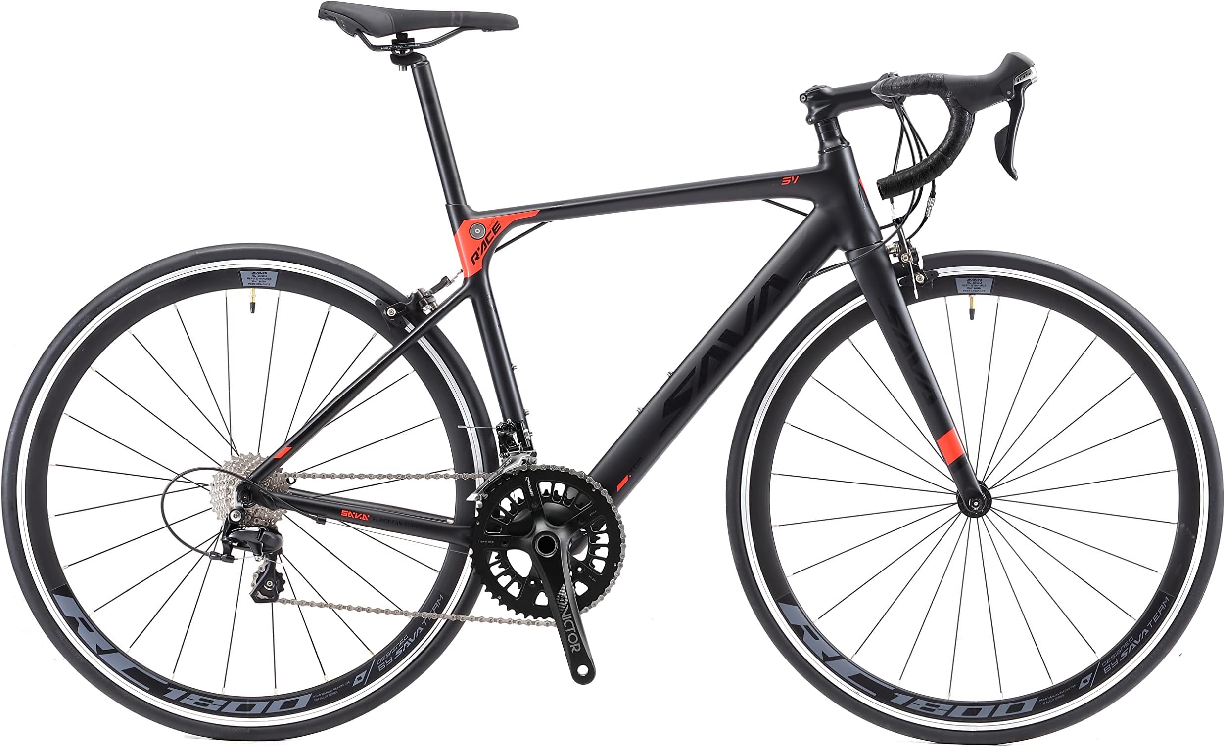 SAVADECK Aluminium Alloy Road Bike, R8 700C Carbon Fork Road Bicycle Light Aluminium Frame Road Bike with Shimano 105 R7000 22 Speed Groupset and Double V Brake