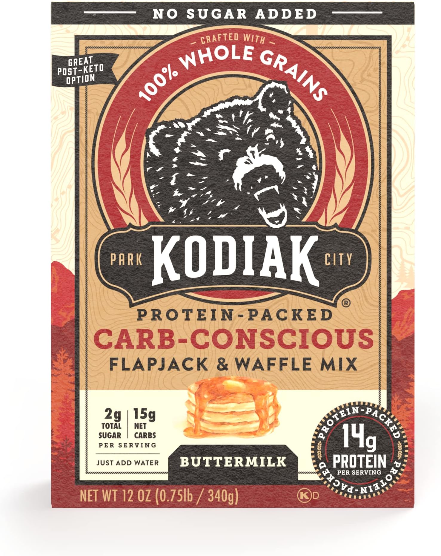 Kodiak CarbConscious Flapjack, Pancake & Waffle Mix, Buttermilk, High Protein,100