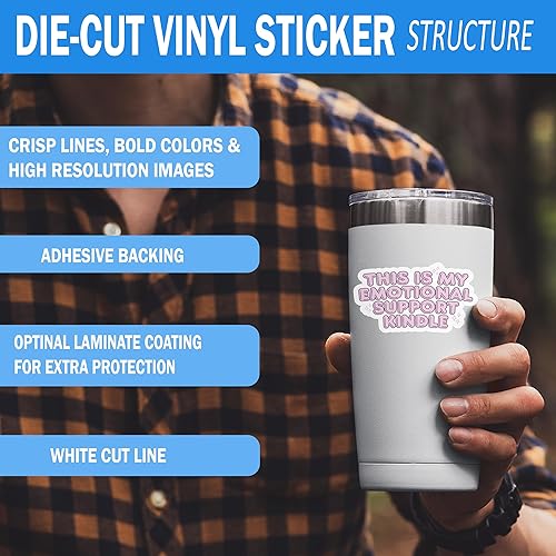 Miniatura 3 de This Is My Emotional Support Kindle Sticker, Kindle Sticker, Vinyl Decal Funny Bookish Stickers For Water Bottles Phone Laptops, Water Assistant