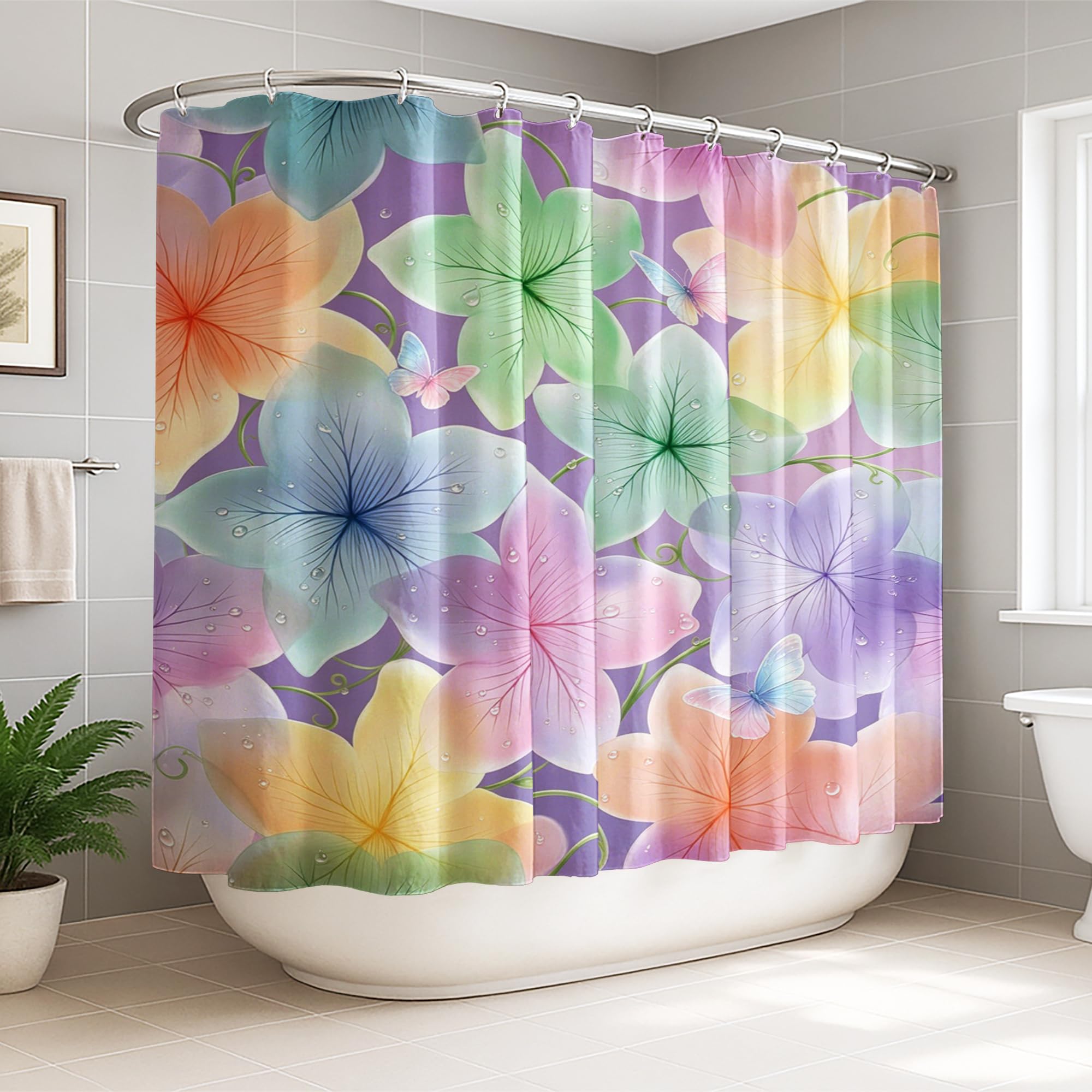 Rideau de douche extra large en toile contre les fuites d'eau sur le carrelage