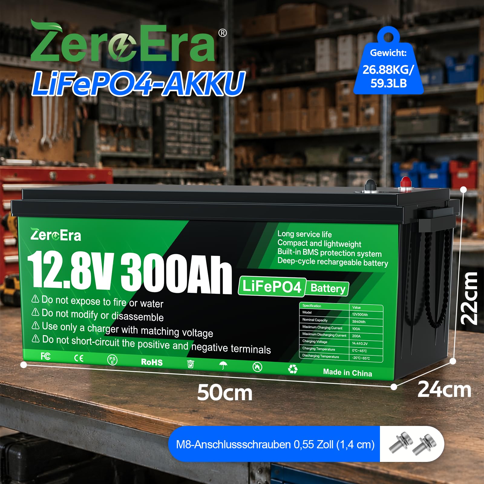 ZeroEra Batería LiFePO4 de 12 V, 300 Ah, 3840 Wh, 200 A BMS de protección contra el frío, 10.000-15000 ciclos, serie paralela, adecuada para almacenamiento de energía en el hogar, almacenamiento solar