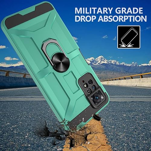 Miniatura 3 de Redmi Note 11 Pro - Funda para Redmi Note 11 Pro 5G con 3 protectores de pantalla de vidrio templado, soporte de anillo integrado y soporte