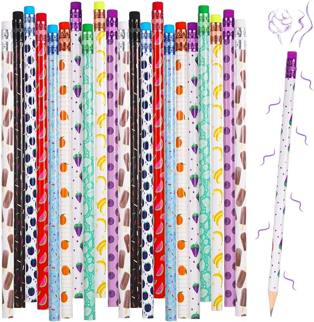 40 Pieces Scented Pencils Welcome Back to School Pencils Graphite Pencil Cylinder Wood Pencils with Elements for School Stationery Party Reward Supplies