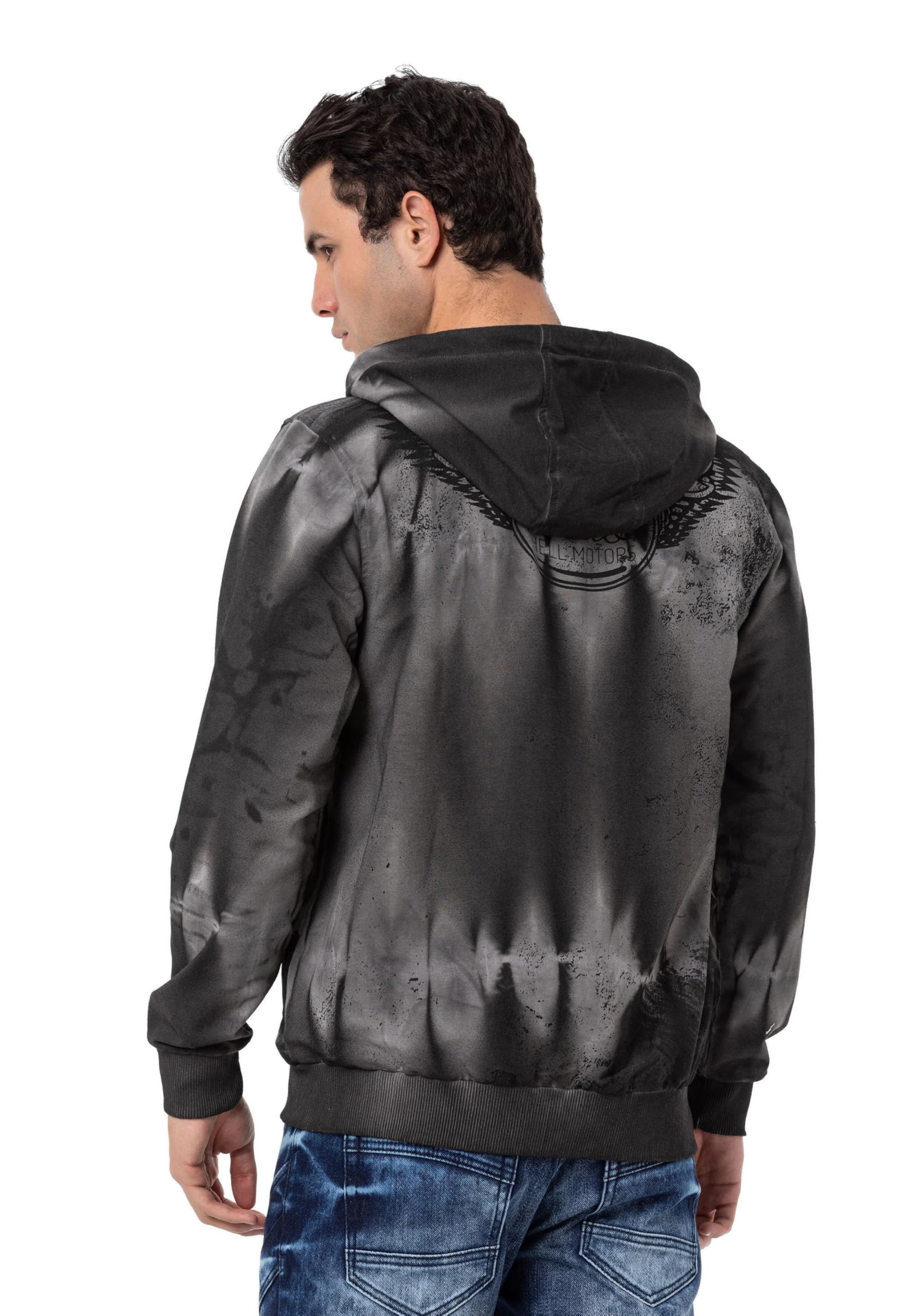 Cipo & Baxx Sudadera con capucha para hombre de la serie – Elegante suéter en estilo moderno casual de calle con cremallera y capucha para el día a día, ocio y fiesta
