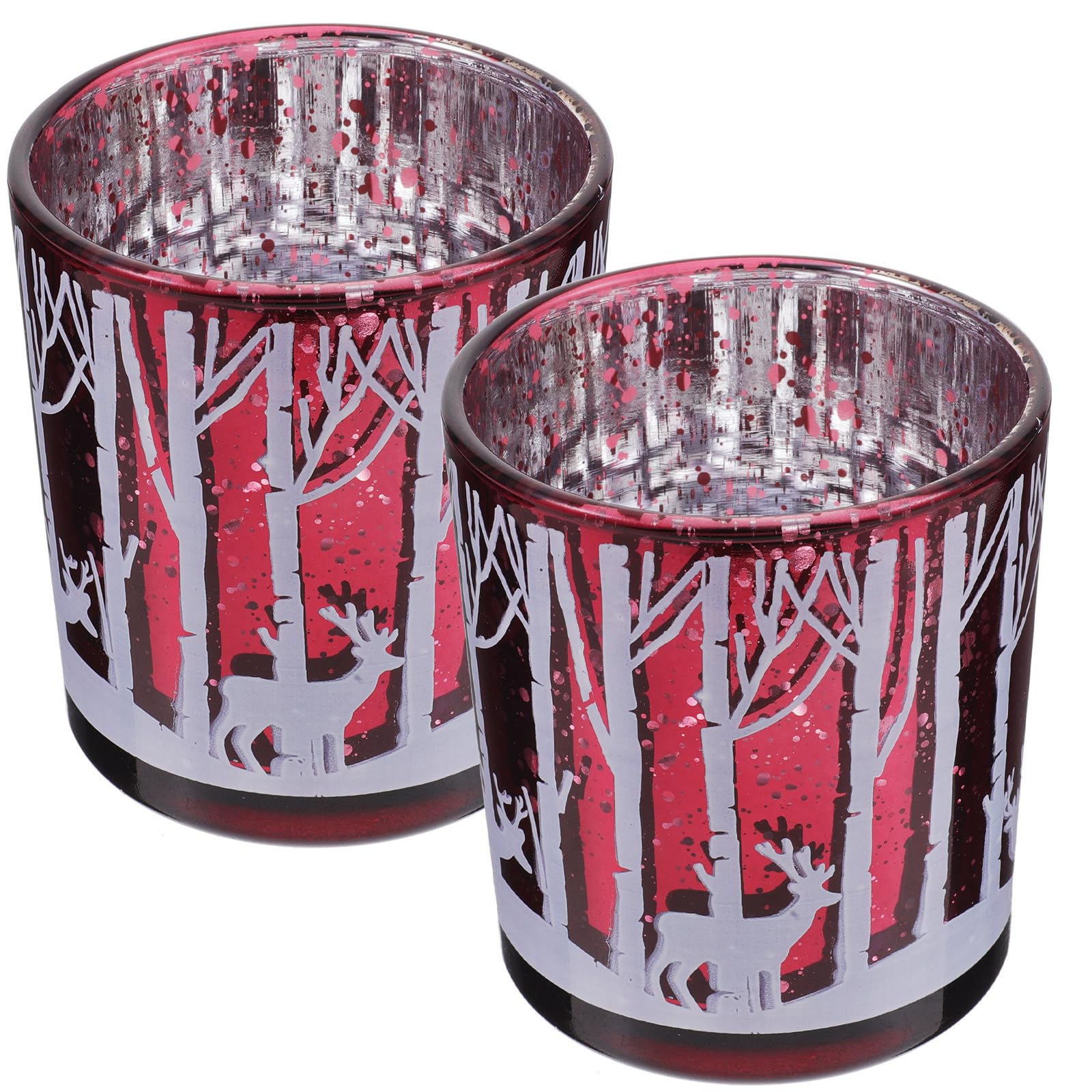 Toyvian 8 Piezas Portavelas de Vidrio Diseño de Alce para Mesa Decorativa