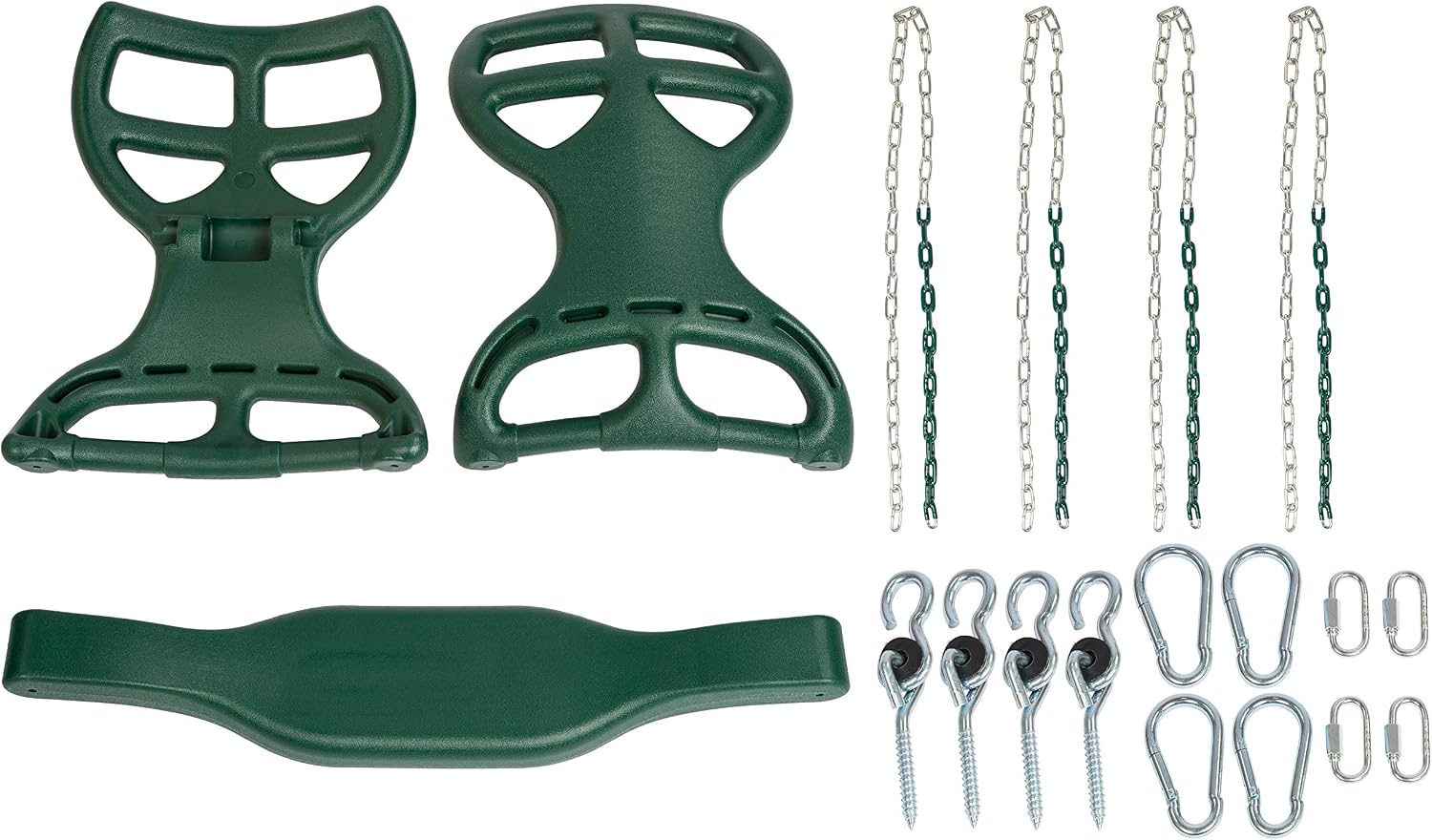 Milliard Glider Swing for Swingset, Swing Set Accessories, Back-to-Back Glider for Two Kids, Attachment Options Included, Green