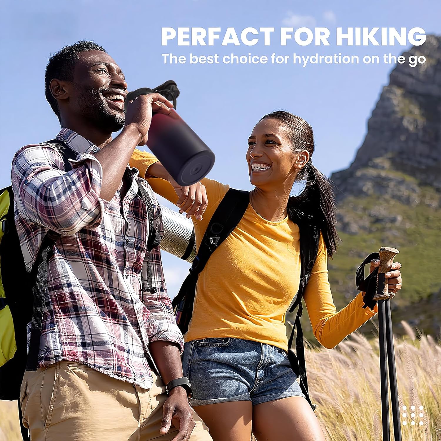 Sports Water Bottle 32oz, Insulated Water Bottle with Handle,Stainless Steel,Simple Modern,Suitable for Travel, School, Boy, Girl(Midnight) - Image 7