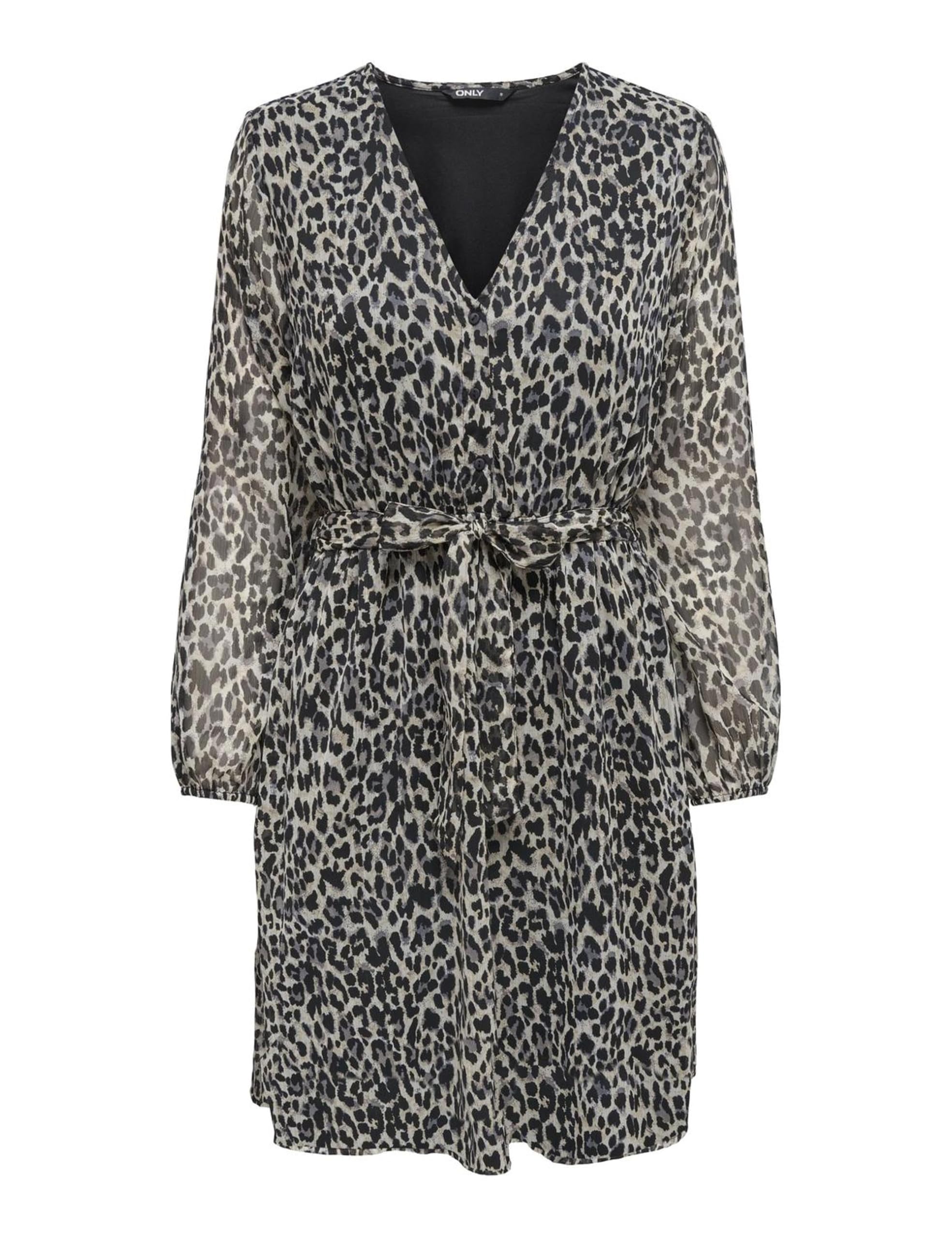 Only Women's Pumice Stone/Aop:leonora Onlcera 3/4 Short Dress Wvn Noos Mini Dress ,M