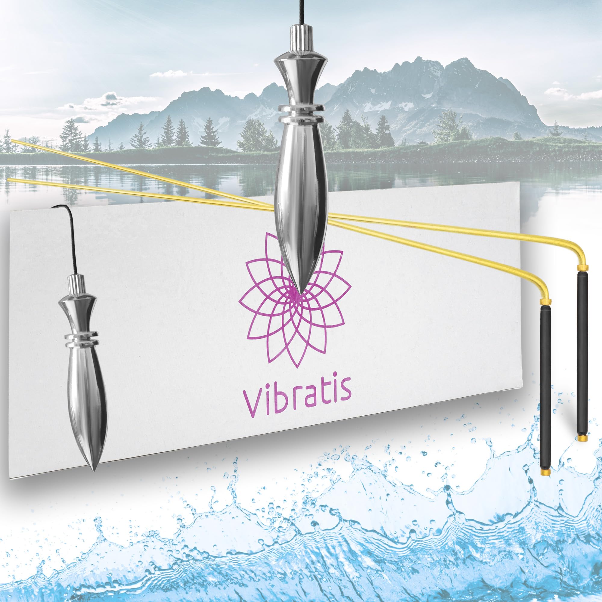 VIBRATIS Varillas de Buscador con Péndulo egipcio Thot – Kit de radiestesia de cobre – Precisión y fiabilidad para geobiología, paranormal y adivinación – Marca francesa