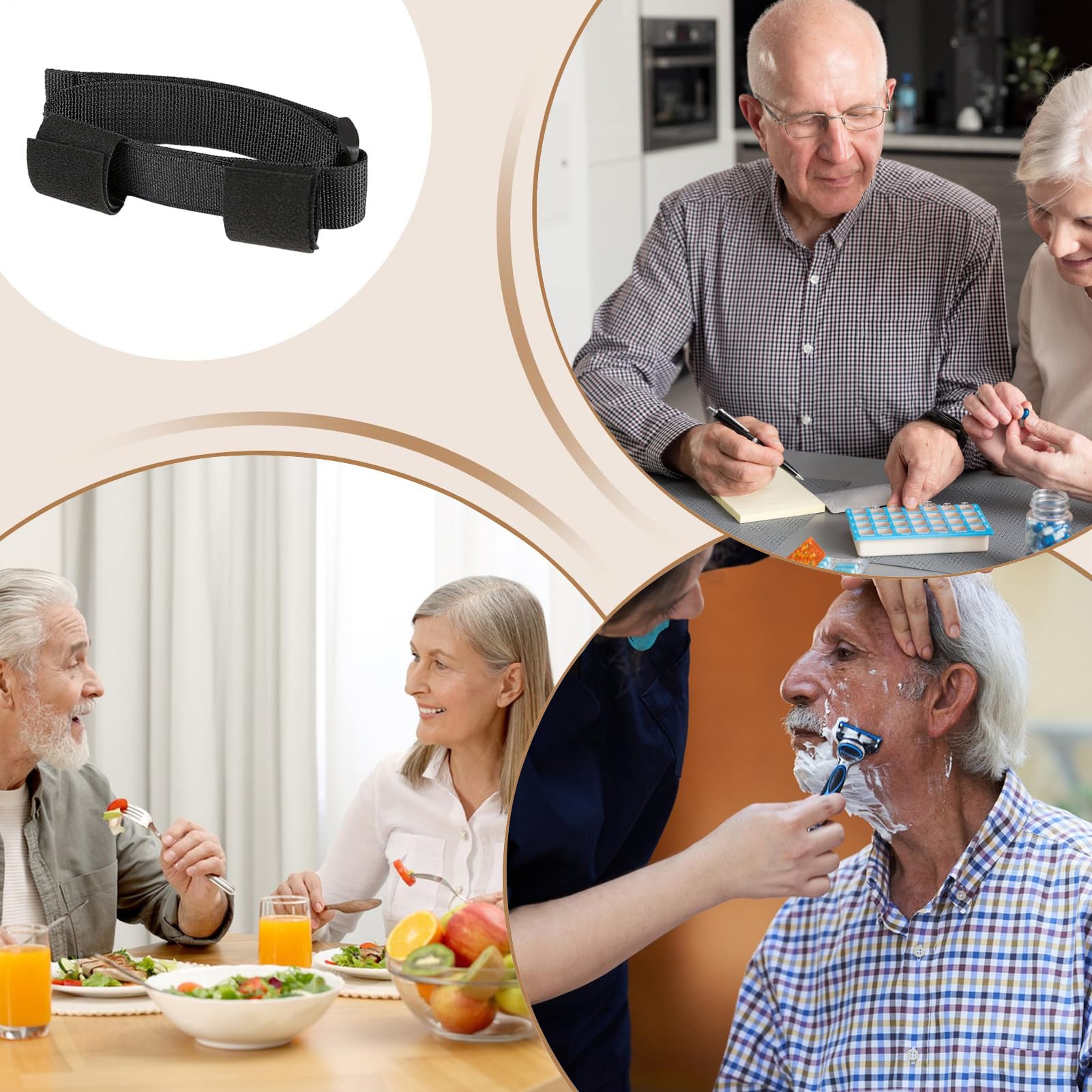 Sangle de Main pour Porte-Ustensiles | Aide à la Prise des Couverts | Sangle de Préhension pour Cuillère et Fourchette pour l'Aide à l'Alimentation des Personnes Handicapées - pour les