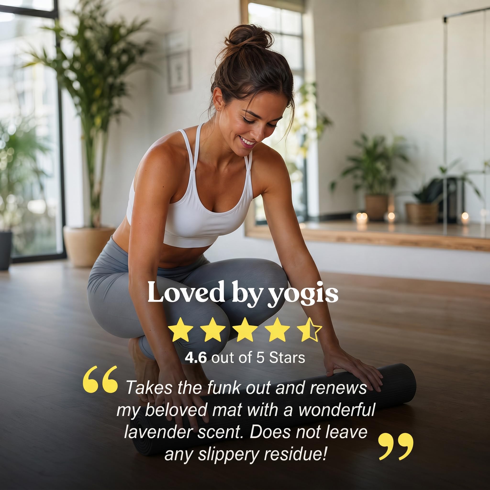 ASUTRA Yoga Mat Cleaner Spray (Energizing Peppermint), 4 fl oz - No Slippery Residue, Organic Essential Oils, Deep-Cleansing for Fitness Gear & Gym Equipment, Microfiber Towel Included