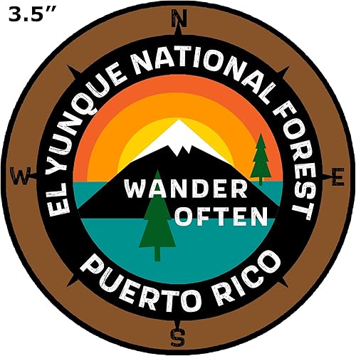 Miniatura 4 de El Yunque National Forest Puerto Rico  Wander Often  3.5 pulgadas Ventana Coche Camión Adhesivo Adhesivo Vacaciones Recuerdo Viaje Aventura Novedad