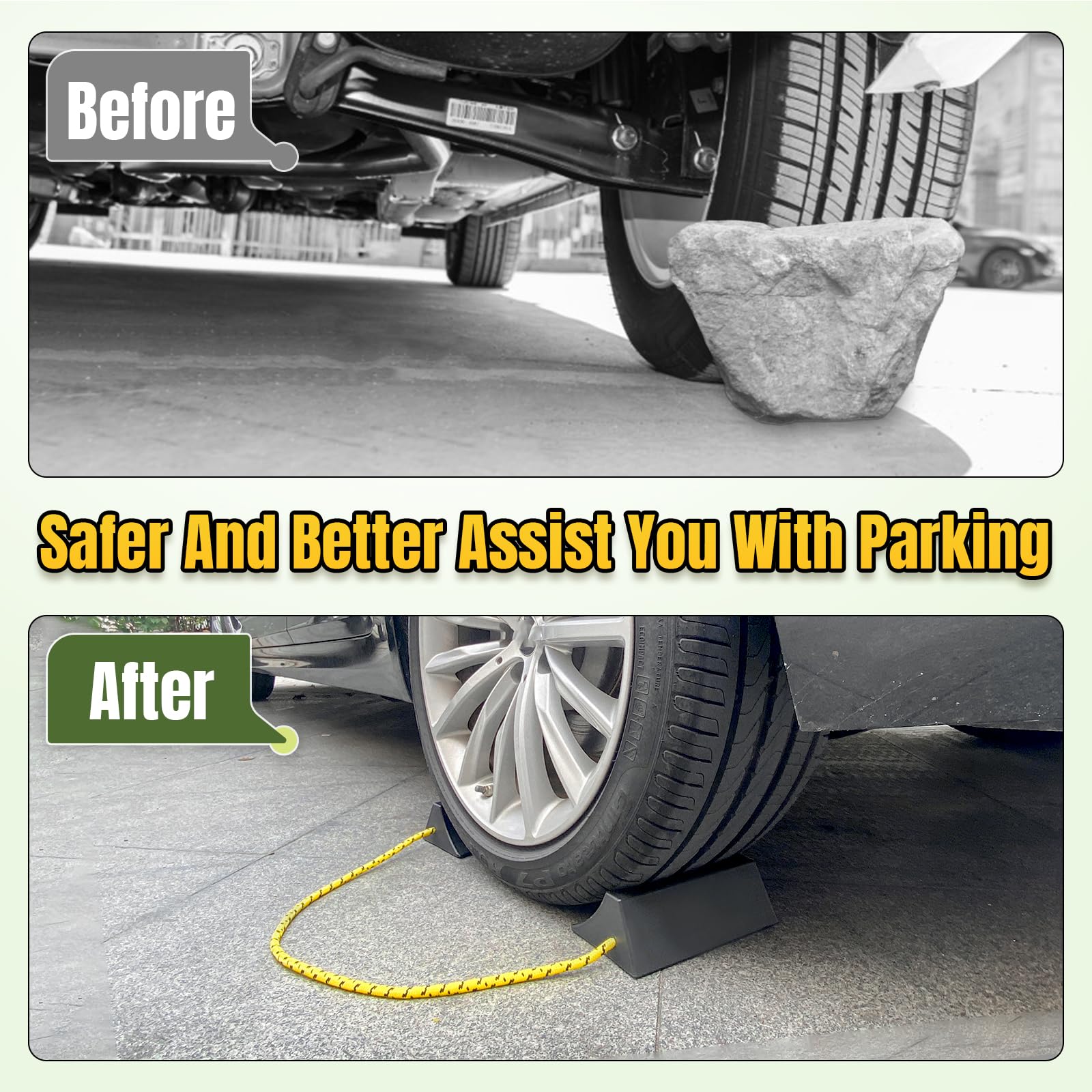 Wheel Chocks 2pair/4pack With Rope For RV Trailer Camper Truck Car Aircraft V - View #2