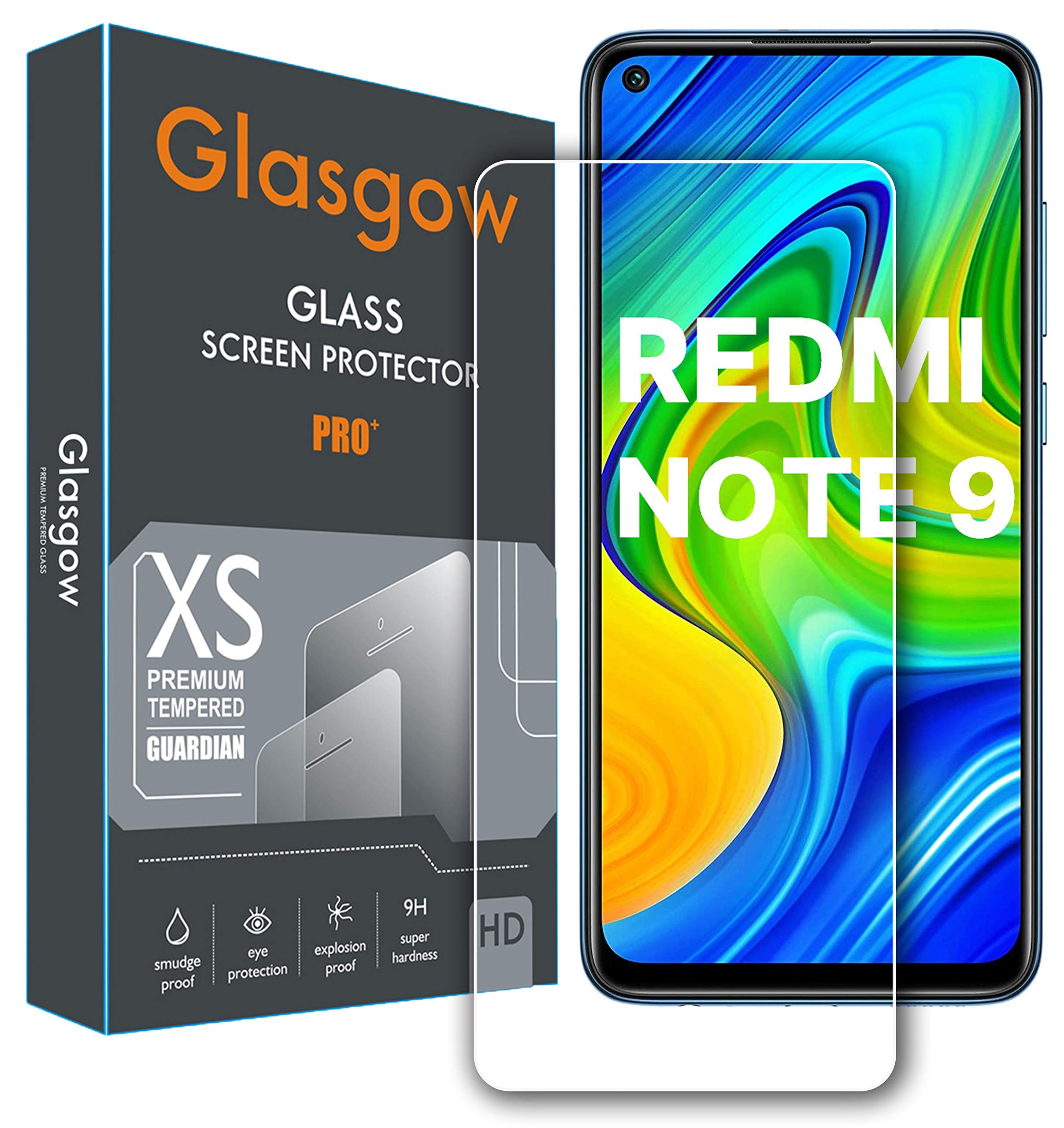 Glasgow Full Protection Tempered Glass for Mi Redmi Note 9 [Anti-Scratch] [Gorilla] [Free Cleaning Kit Included] (B08DY8HXRK) Amazon Price History, Amazon Price Tracker