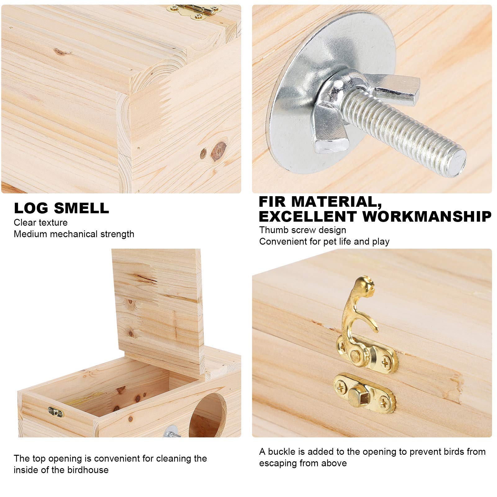 Nido In Legno Per Uccelli - Casetta Per Pappagalli, Parrocchetti E Cocorite - Foto 9