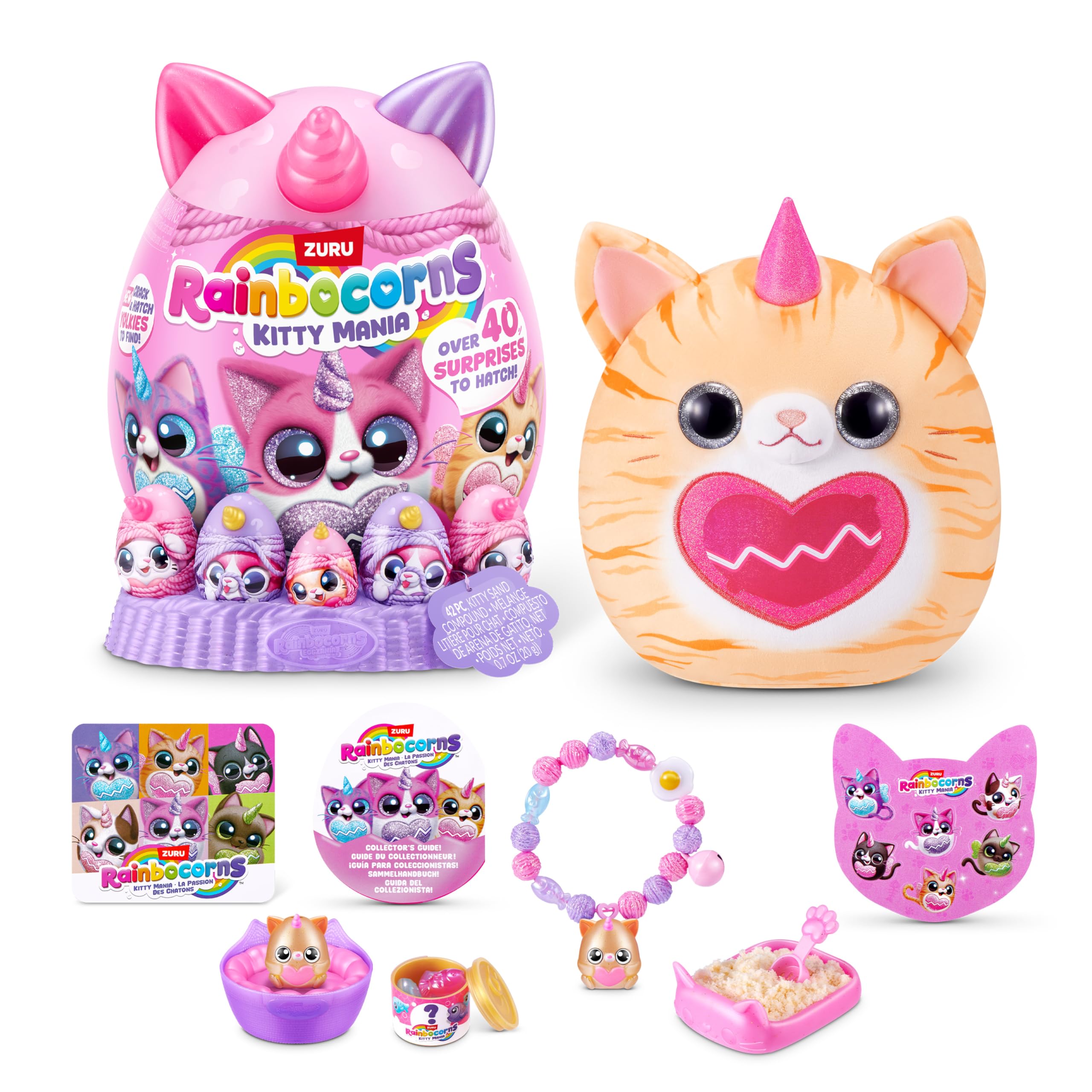 Rainbocorns Kitty Mania Orange Cat (POUNCEKIN) by ZURU, Plush Toy for Girls