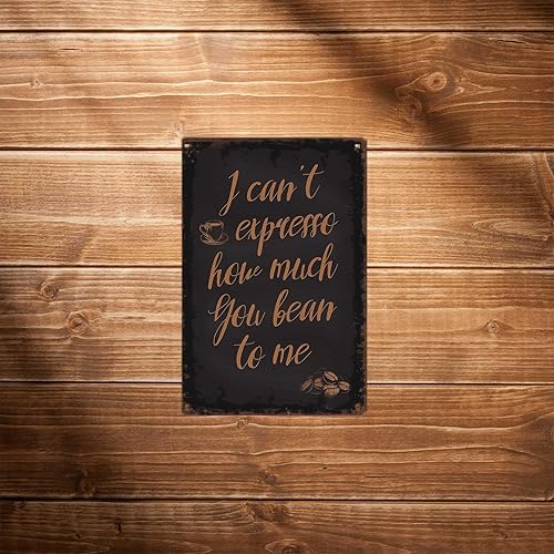 Miniatura 5 de LAHUTK Cartel divertido cartel de granos de café, arte de pared de metal expreso para oficina, dormitorio, bar, garaje, decoración de 8 x 12 pulgadas