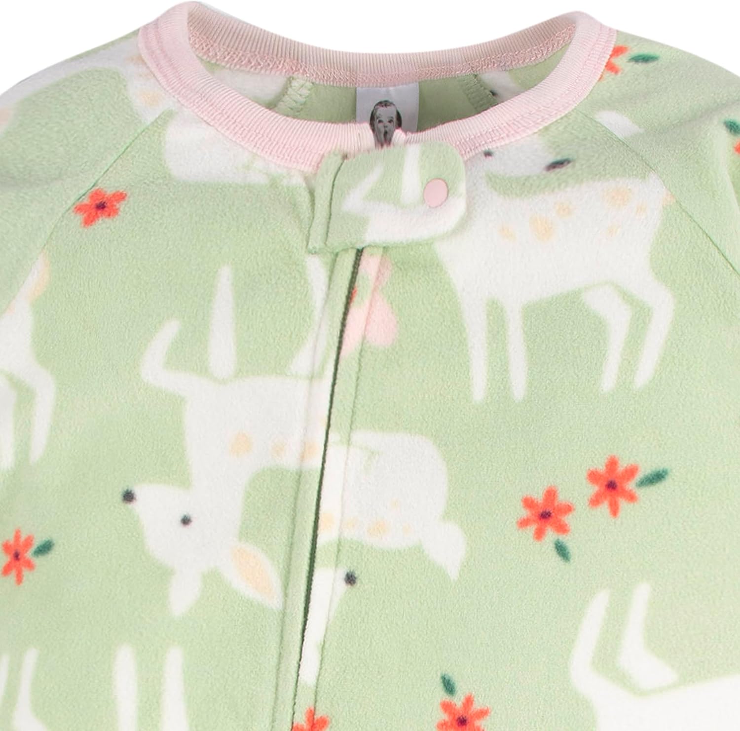 Gerber Baby Girls Toddler Loose Fit Fleece Footed Pajamas 2-Pack, Pink Deer, 5T - Image 5