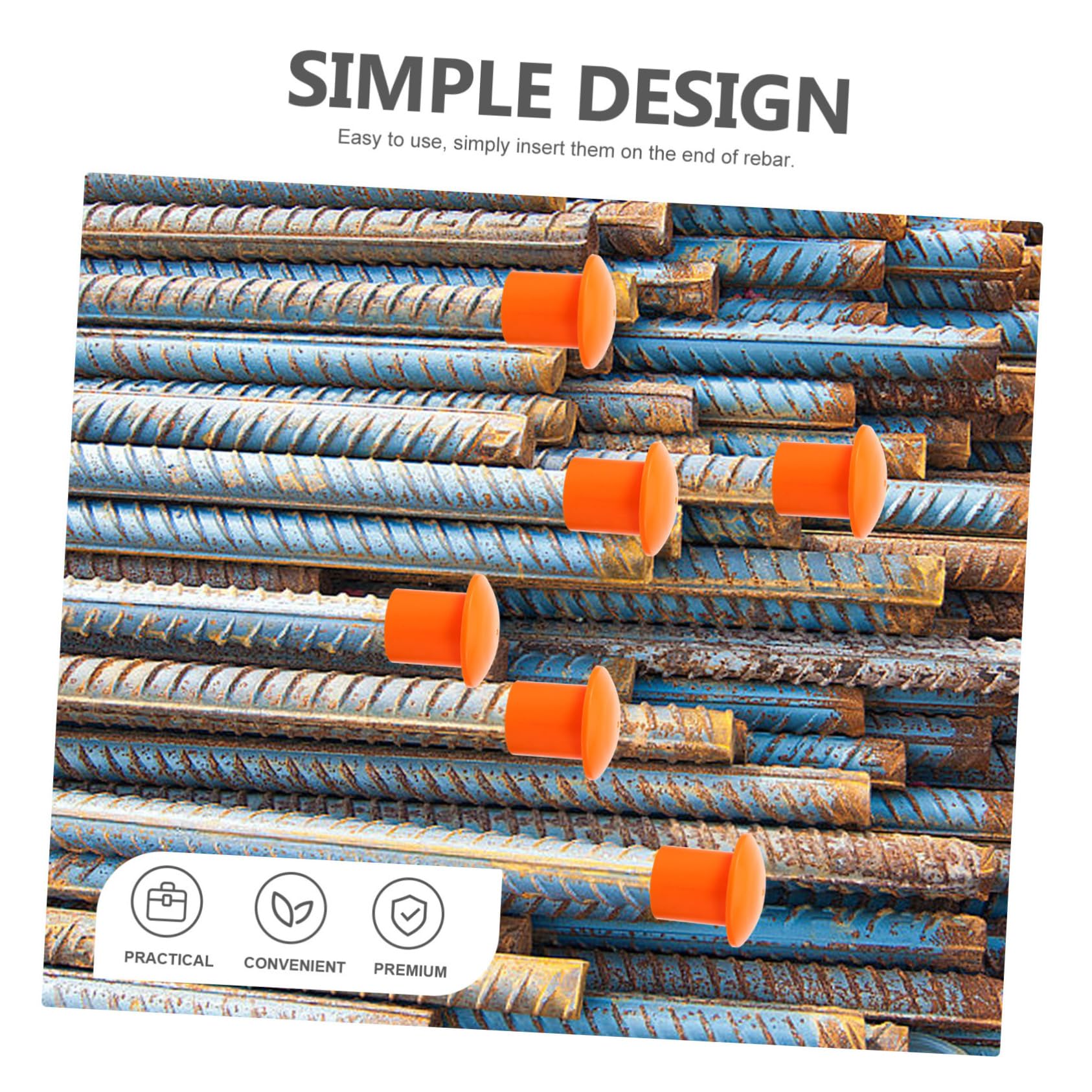 HEMOTON 40 Tapas Protectores De Barras De Refuerzo De Plástico 2.28 Pulgadas Tapas De Hongos Para Protección De Extremos Alta Visibilidad Seguridad Construcción