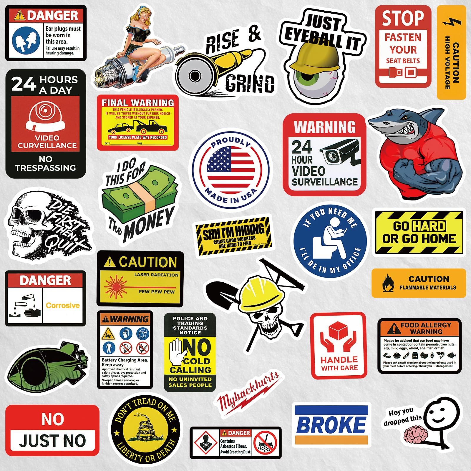 160Pcs Funny Blue Collar Hard Hat Stickers for Adults/Men - Hardhat Gifts Accessories for Construction, Welding, Electrician, Mechanic - Fit Welding, Tool Box, Helmet, Water Bottles