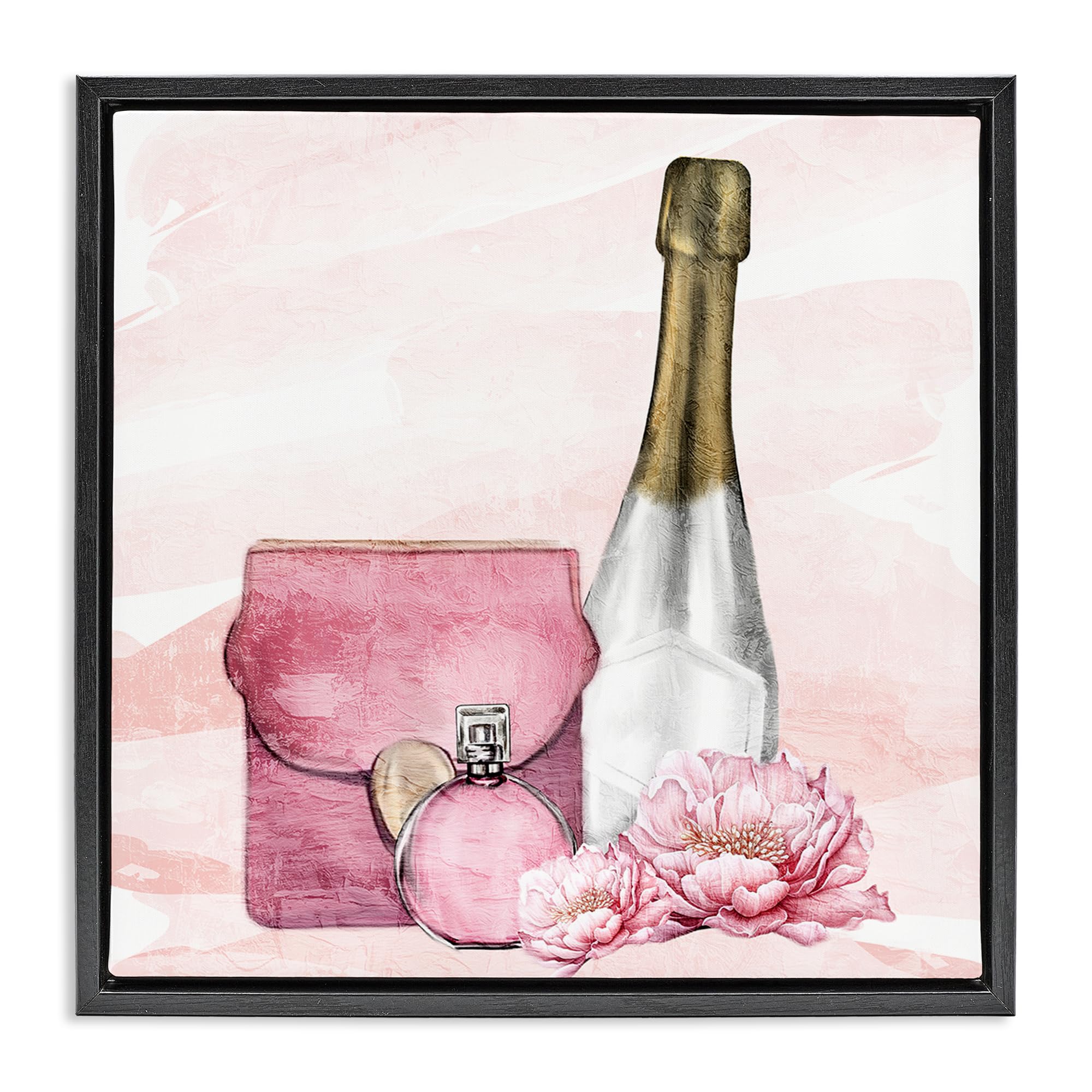 'Glam Time Champagne'| Floating Frame Canvas Art