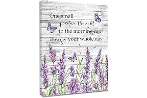EOBTAIN Inspirational Quotes and Purple Butterfly Canvas Wall Art