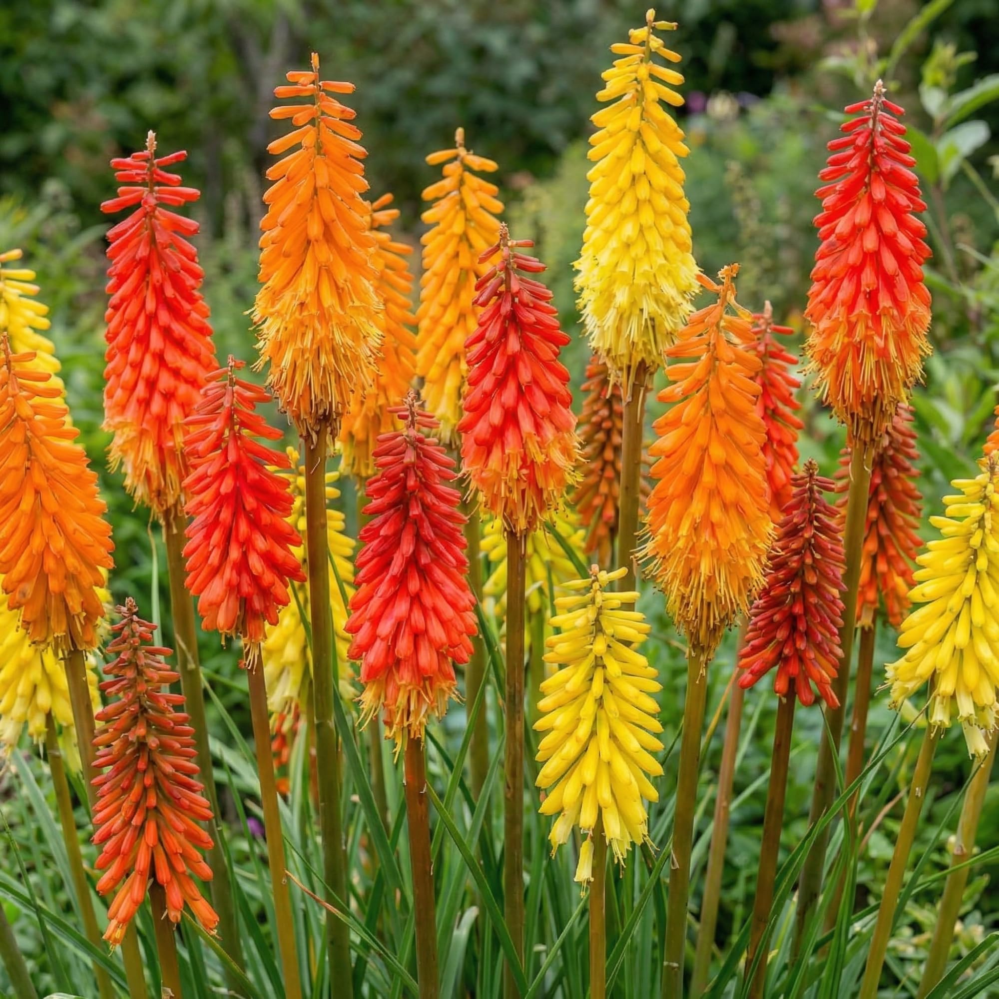 Feuerlilie - Kniphofia Mix Kollektion - 5 Pflanzen - Stauden Mehrjährig Winterhart - 5 Sorten - Echte Pflanze aus Holland - für Topf und Garten (keine Samen, keine Zwiebeln und nicht künstlich)