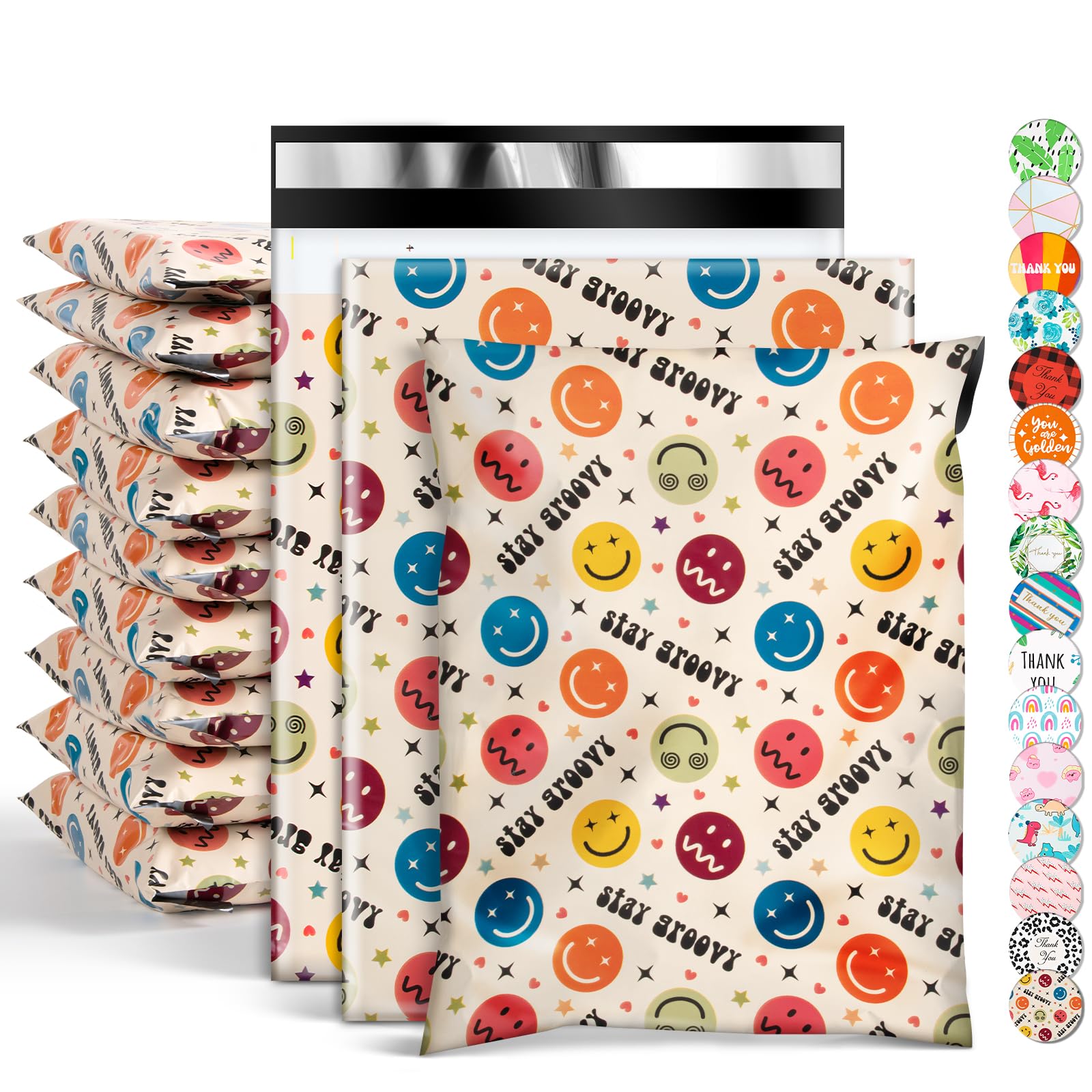 Oududianzi Poly Mailers 6x9, 100Pack Shipping Bags, Fashion Shipping Envelopes, Plastic Packaging Bags, Self-Seal Polymailers, Mailing Poly Bags for