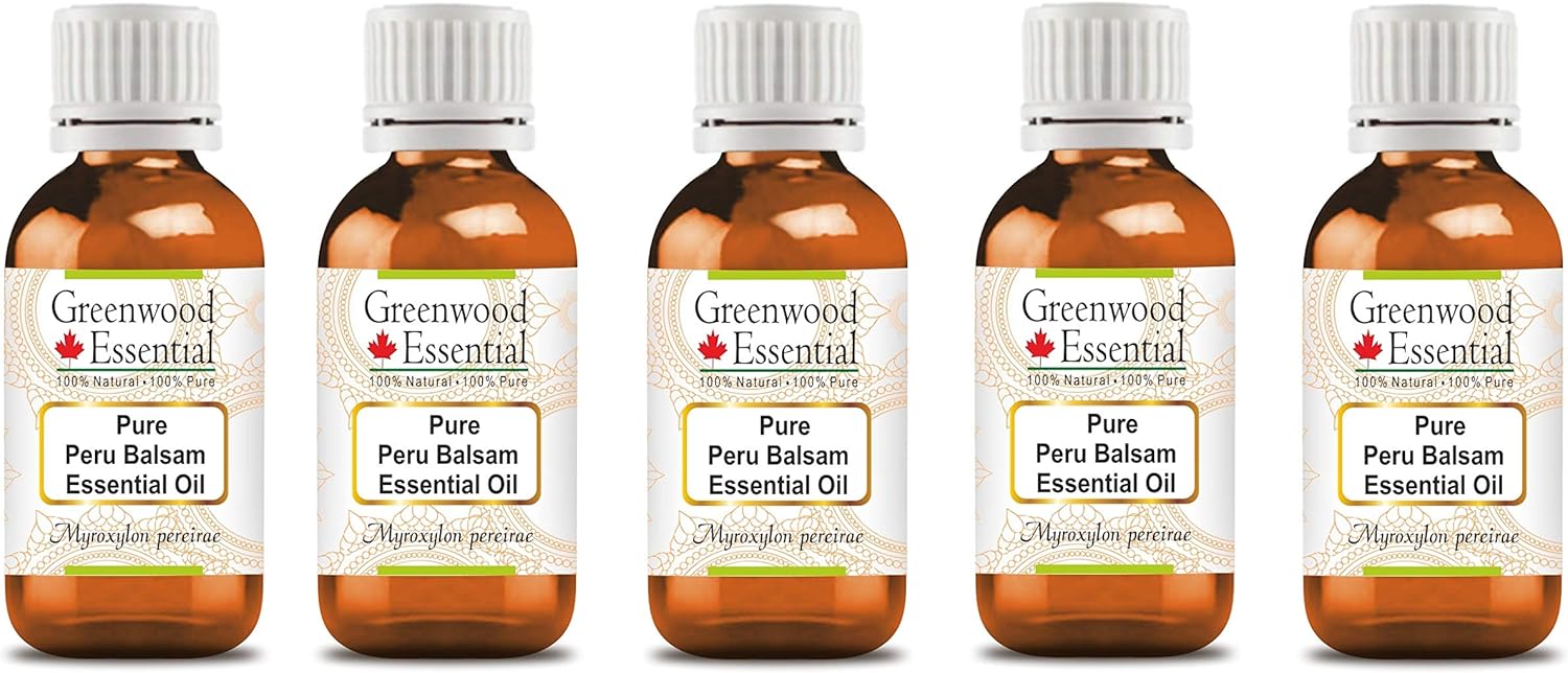 Greenwood Essential Pure Peru Balsam Essential Oil (Myroxylon pereirae) Steam Distilled 100ml (3.38 oz)