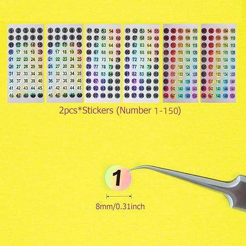 Miniatura 3 de Palitos de muestras de uñas con anillo para exhibición de color de uñas, suministros de arte de uñas, muestras de práctica de uñas (150 piezas,