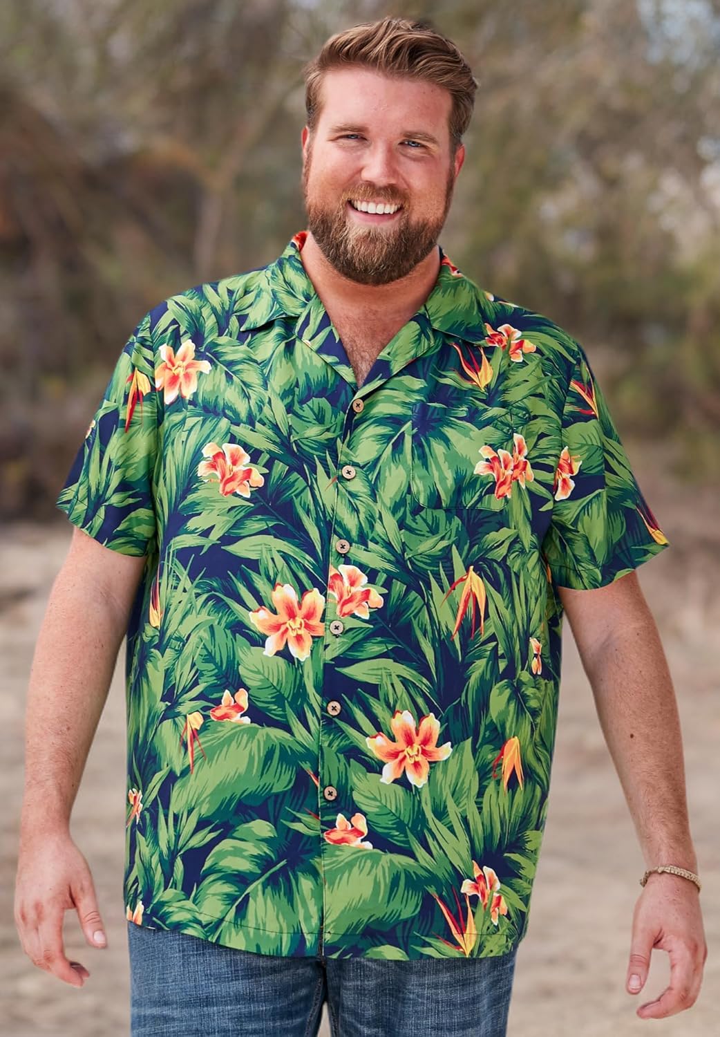 KingSize Men's Big & Tall Tropical Rayon Short-Sleeve Shirt - Image 6