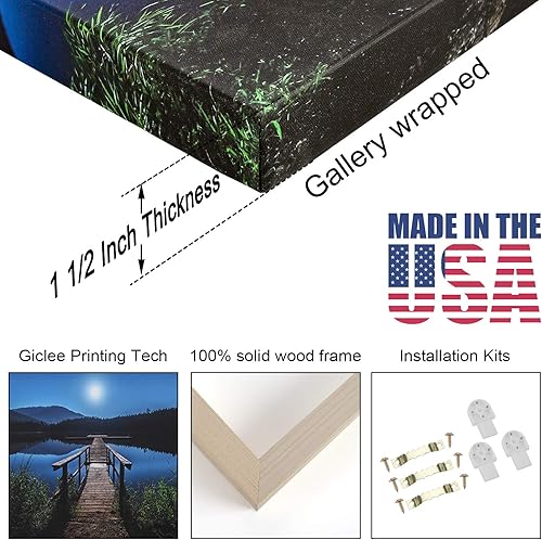 Miniatura 4 de Looife - Lienzo decorativo para pared, 3 paneles, 36 x 48 pulgadas, 3 piezas de alce de vinatge con árbol, diseño de árbol, para decoración de